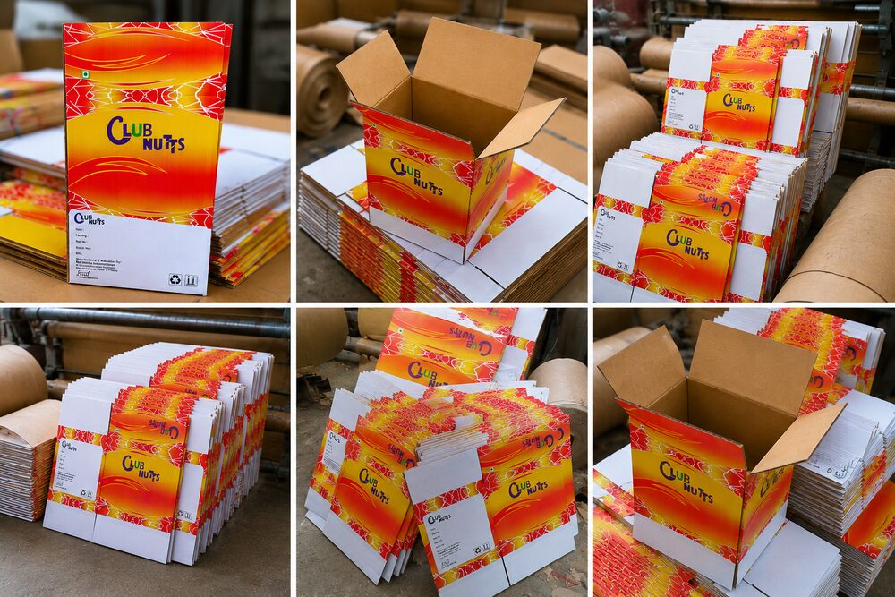 Custom printed corrugated box for Club Nutts