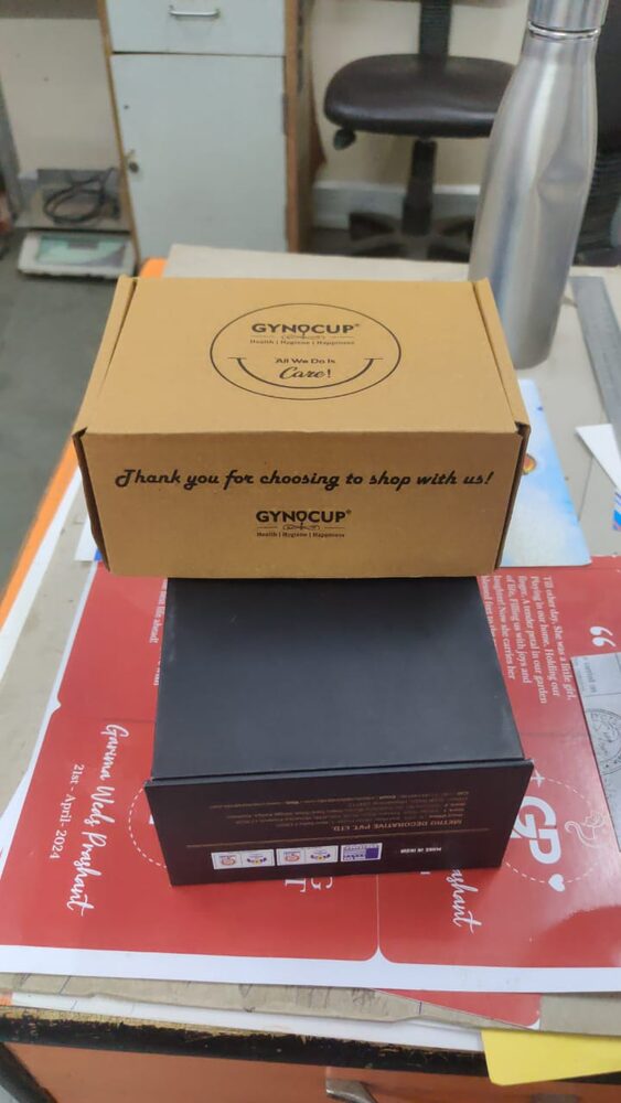 Gynocup branded kraft mailer box