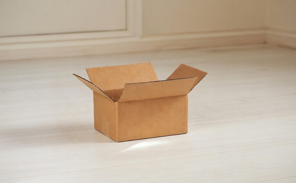 Plain unprinted kraft corrugated box